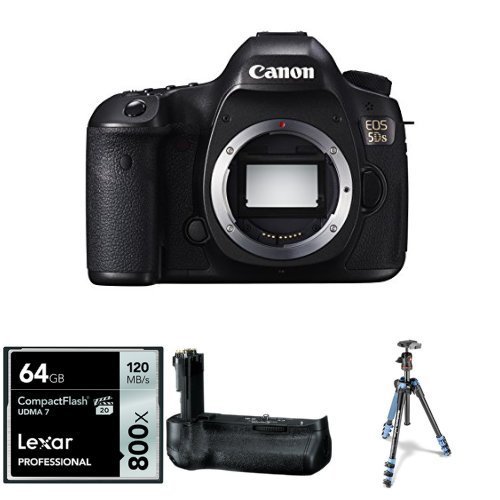 Canon EOS 5DS Digital SLR Camera Body with 64GB Memory Card, Extra Battery and Manfrotto Tripod