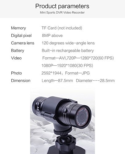 Gtide Multifunction Sports DV Full HD Mini Sports Camera- 1080P Bike Helmet Action Video Camera DVR AVI Video... N4