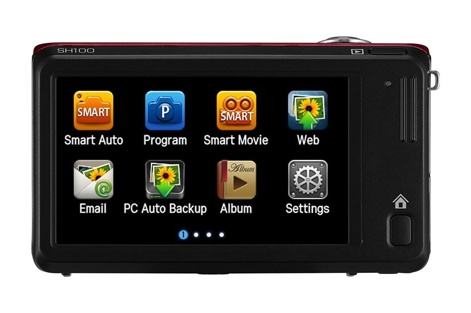 Samsung EC-SH100 Wi-Fi Digital Camera with 14.2 MP, 5x Optical Zoom and Touchscreen (Red) N10