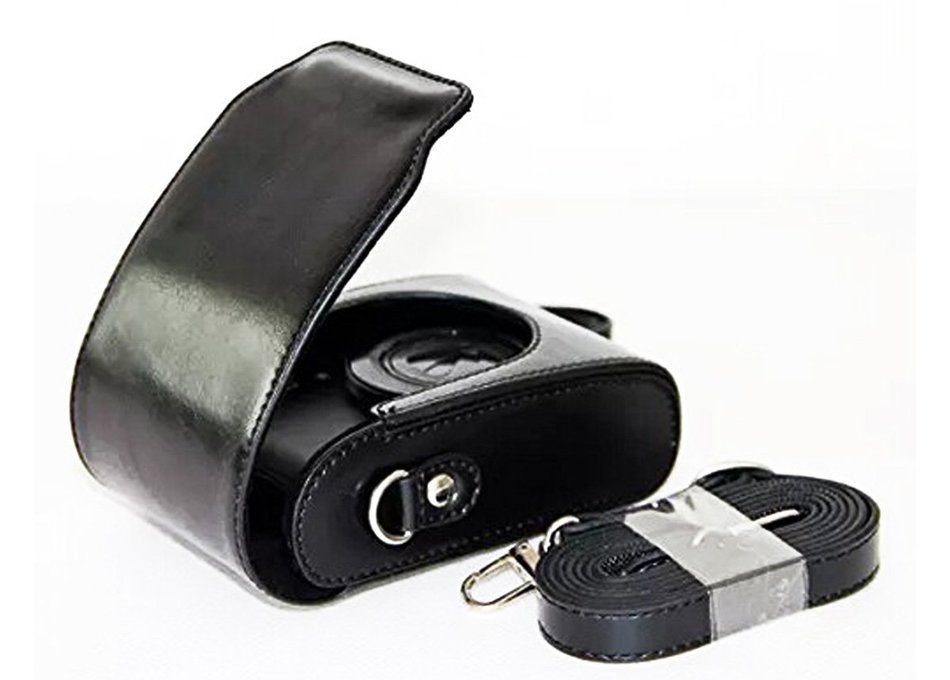 CEARI PU Leather DSLR Camera Case Bag with Neck Shoulder Strap for Panasonic Lumix DMC-ZS30 DMC-ZS35 DMC-ZS40... N5