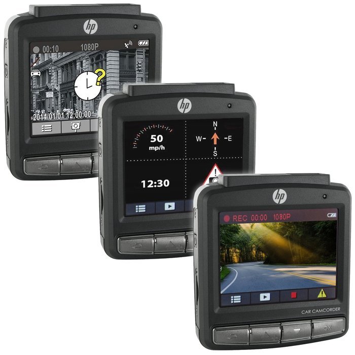 HP f310 1080p HD GPS G-Force Car Dashboard Video Recorder Camera with 64GB Card + Case + Power Pack + HDMI Cable... N6