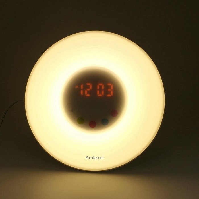 Amteker Wake-Up Light Alarm Clock With Sunrise Simulation And FM Radio Sounds,Touch Control N7