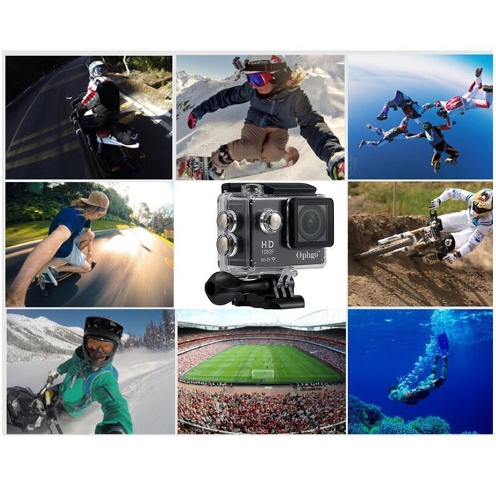 Ophgo W9R Mini Outdoor 12MP 1080P 30fps 2.0 Inch FHD LCD WiFi Remote Control 30M Waterproof 170&deg; Angle Fisheye... N4