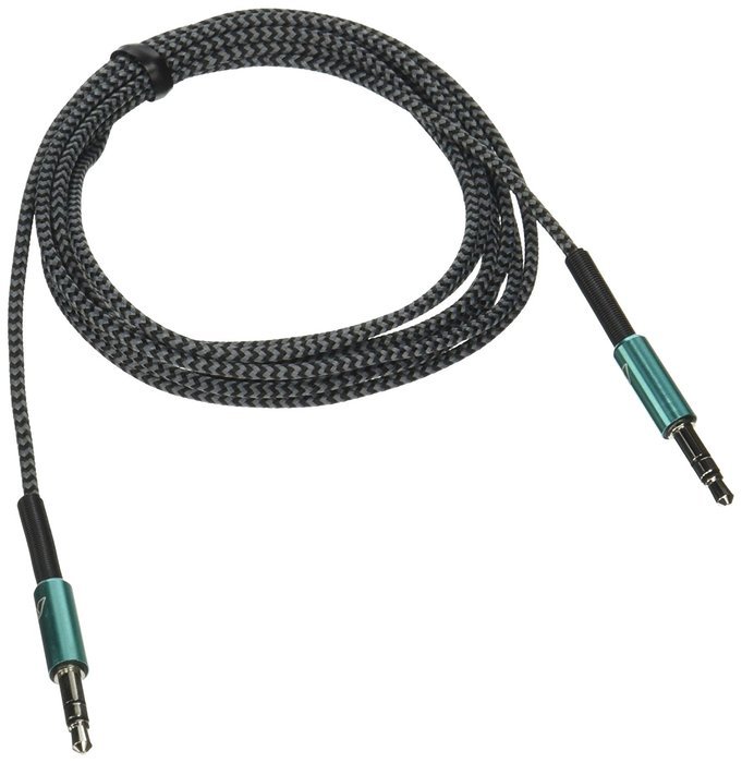 MOS SW-30449-06 6-Feet Spring Aux 3.5mm Cable, Reinforced, Braided Cable, Red