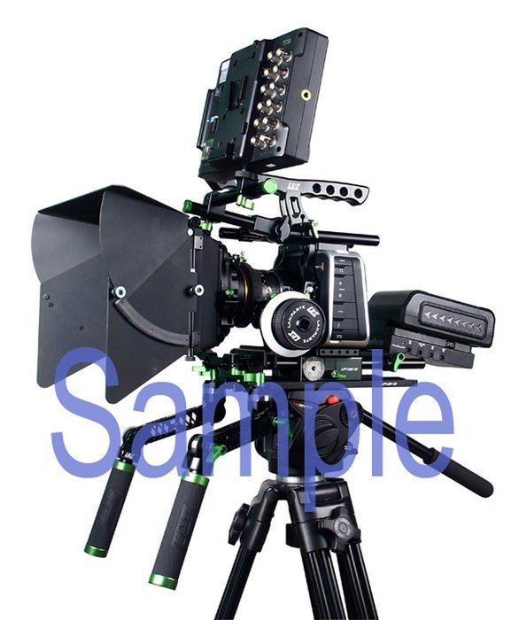 BMCC Cage Rig with 150Wh Li-ion Battery Power Supply and Follow Focus Matte Box for BlackMagic Camera Kit N7