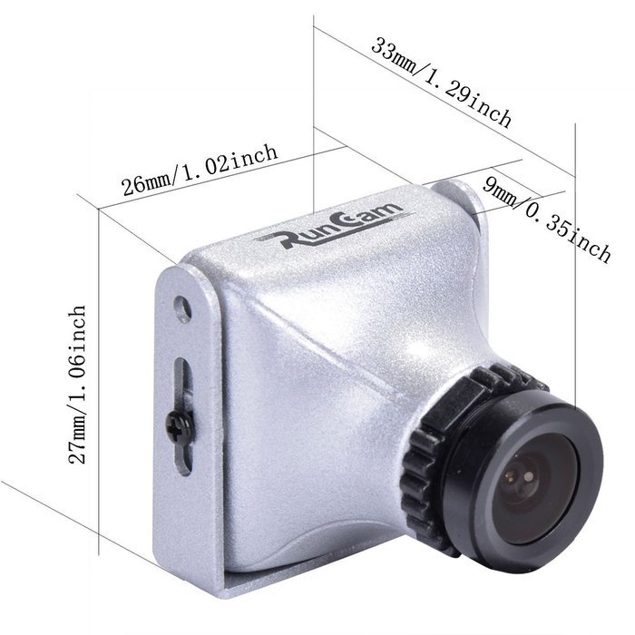 Crazepony RunCam 650TVL FPV Camera with Mag. Alloy Case for QVA250 Quadcopter Silver N5