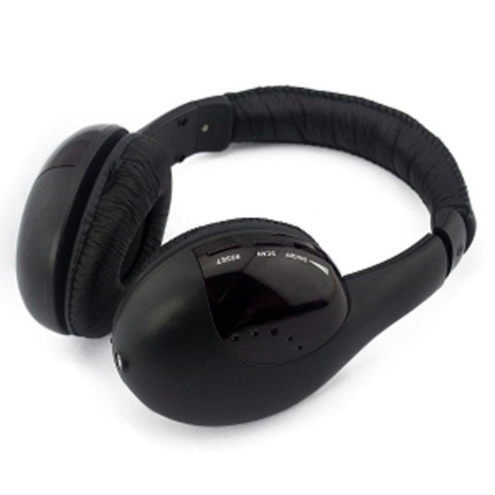 S-XBS 5-in-1 Wireless Headphones w/Microphone Emitter & FM Radio - Listen to Music Chat Online & Monitor Other...