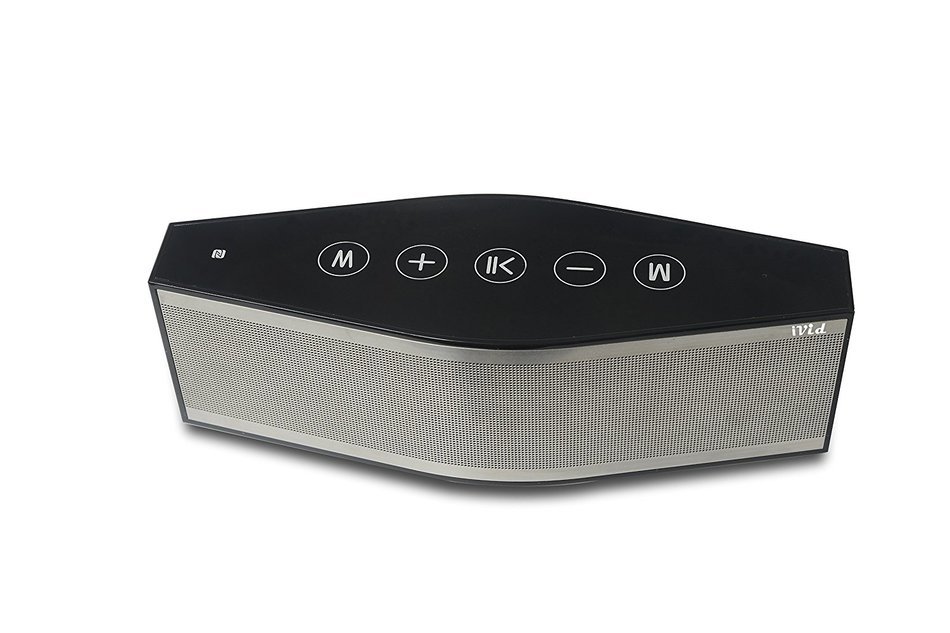 iVid BT-500 NFC Enhanced Bass Powerful Bluetooth 4.0 Wireless Speaker with Wi-Fi Streaming Apps, Built in Mic,... N4