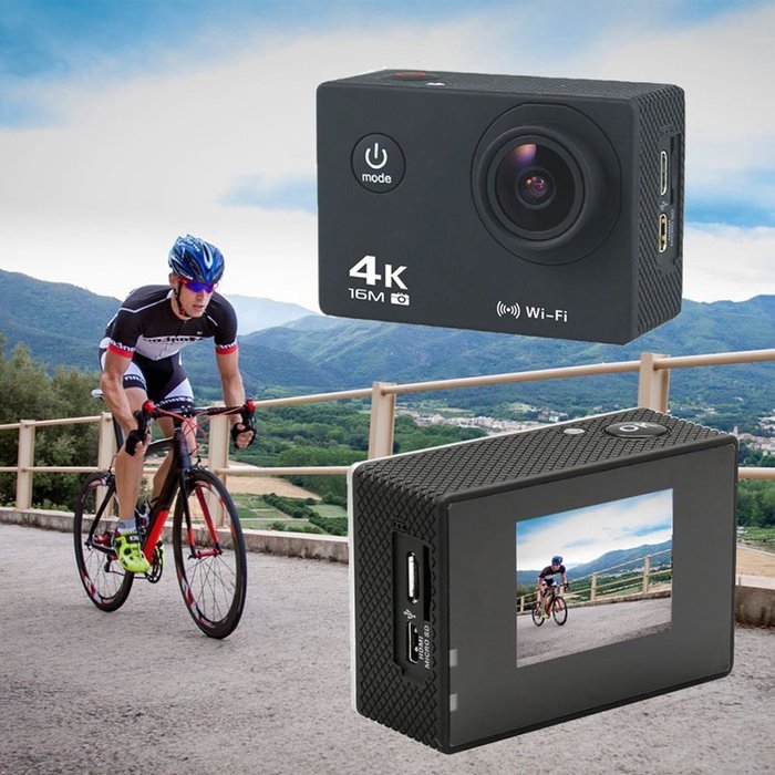 Boblov AT-30 Full HD 4K@30fps 1080P@60fps 173 Degree Wide Angle 16MP WiFi Sports Action Camera DVR (Black) N11