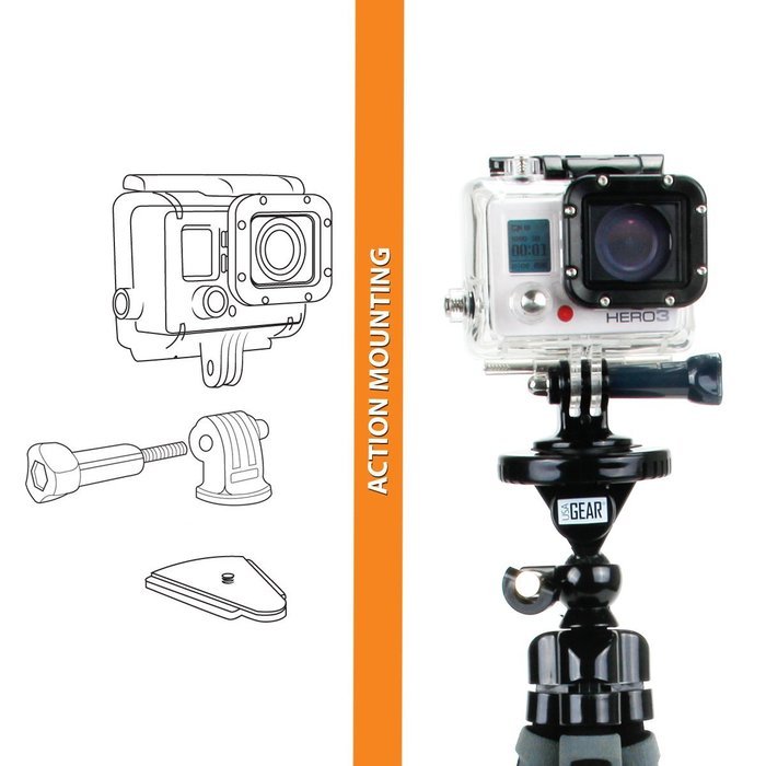Flexible Action Cam Tripod with 360-Degree Articulating Ball Head , Bendable Wrapping Legs and Quick-Release Plate... N4