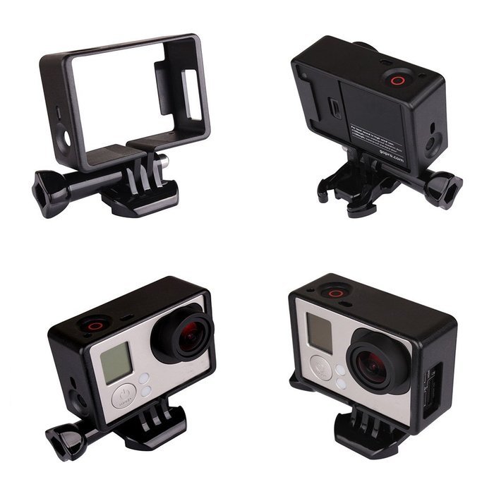 AxPower GoPro Accessories GoPro Protective Frame Bumper Case Strong Hard Plastic UV Black Color for Hero 4/3+/3 N4