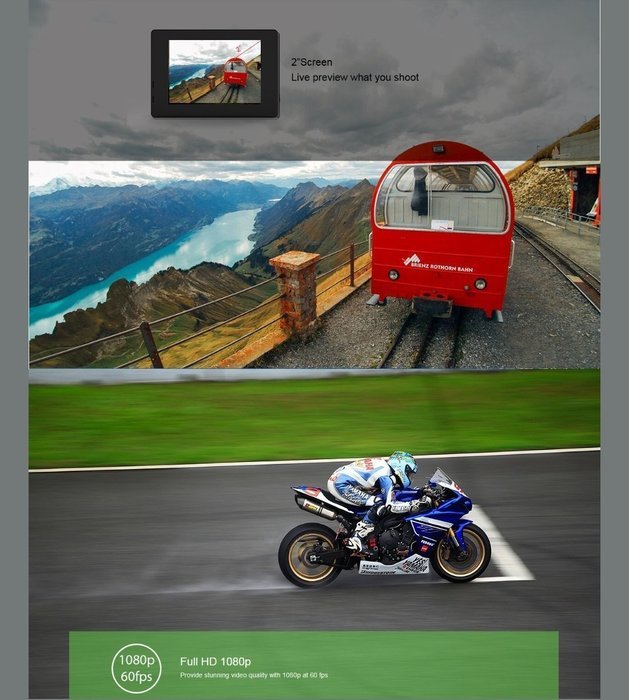 PULUZ F71 2.0 inch Screen 1080P 170 Degrees Wide Angle WiFi Sport Action Camera Camcorder with Waterproof Housing... N7