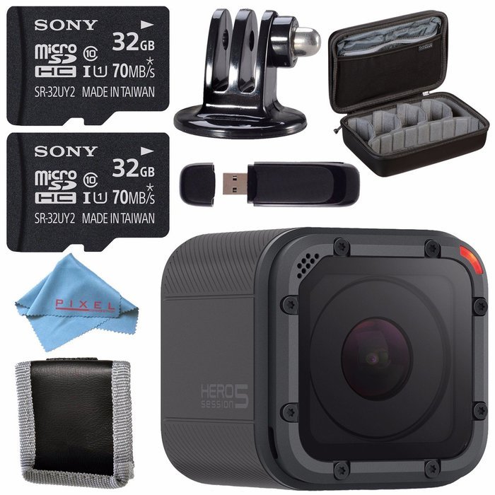 GoPro HERO5 Session CHDHS-501 + Sony 32GB microSDHC Card + Custom GoPro Case for GoPro HERO and GoPro Accessories... N2