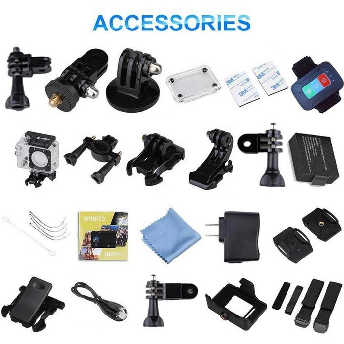 [With Wrist Remote Control] Sports Camera, 2.0 Inch 1080P HD 170 Degree 4K Ultra-Wide Angle Lens Remote Waterproof... N8