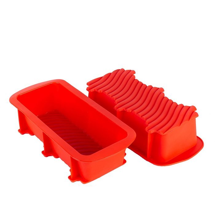 Tosnail 10.5" x 5" x 2.5" Nonstick Silicone Bread and Loaf Pan - Set of 2 Red N2
