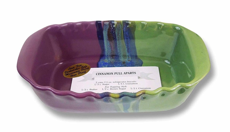 Clay In Motion Handmade Ceramic 1.25 Quart Loaf Pan - Mossy Creek