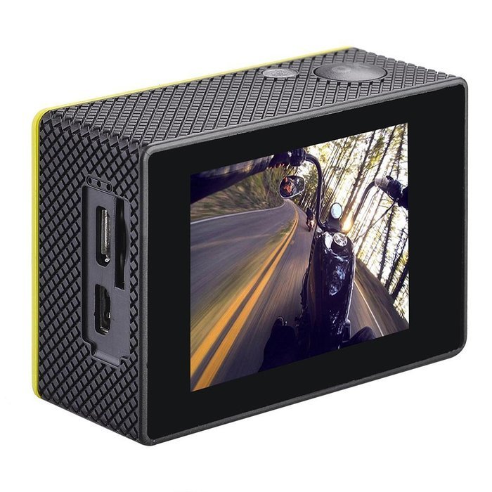 AW WiFi 4K Full HD 1080P Waterproof Digital Sport Action Camera For Bicycle Car DVR Diving Yellow N7