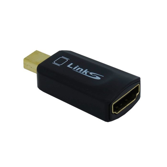 LinkS smallest Mini DisplayPort | Thunderbolt to HDMI Male to Female Adapter in black N9