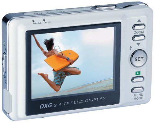 DXG DXG-538W 5.0 MegaPixel Ultra-Slim Camera with 2.4 Inch LCD (White Metallic) N2