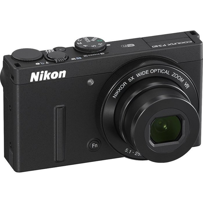 Nikon COOLPIX P340 12.2 MP Wi-Fi CMOS Digital Camera with 5x Zoom NIKKOR Lens and Full HD 1080p Video (Black)(... N3