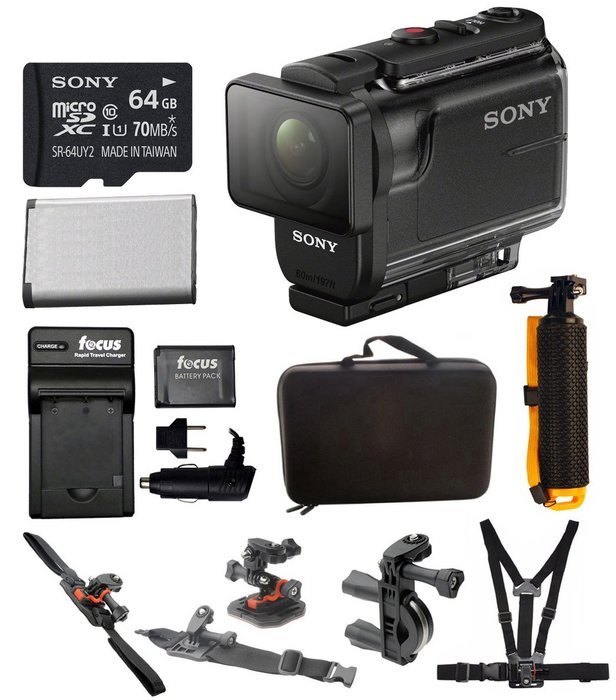 Sony HDRAS50/B Full HD Action Cam (Black) & Action Kit N4