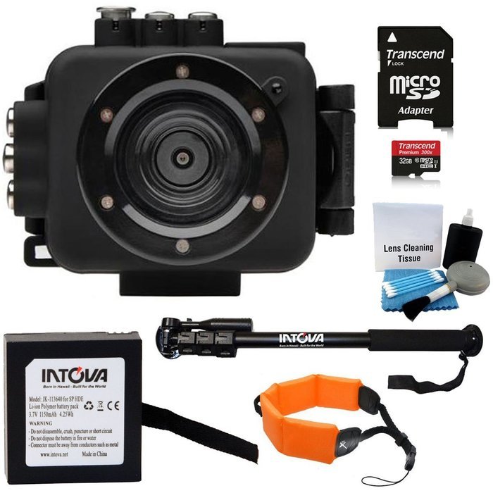Intova Edge X Waterproof Sports HD Wi-Fi Video Action Camera Camcorder With 32GB Card + 63 Inch Extension Pole...