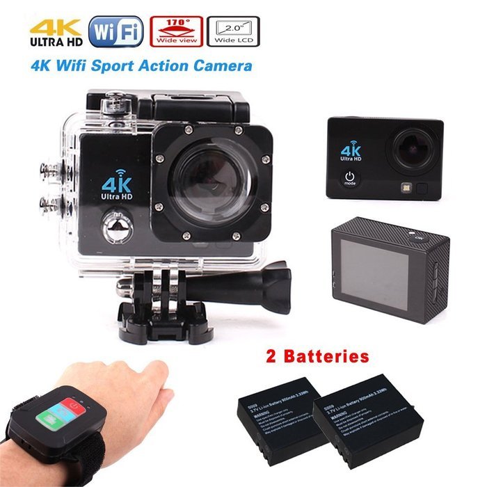 4K Sports Camera, Action Waterproof Camera WiFi with Remote Control - 2.0 Inch Ultra 1080P Full HD DV 16MP 170... N5