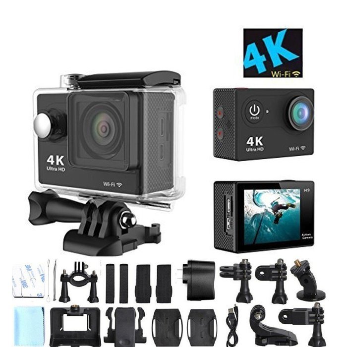 TURNMEON WIFI Action Sports Camera 170&deg;Degree Ultra-Wide Angle Lens 4K Ultra HD 30-Meter Waterproof Diving DV... N5