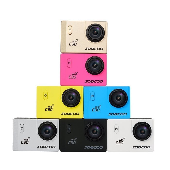 PowerLead 2K PL-AC30 Wifi Waterproof Action Camera DV 12MP HD DVR Camcorder with Mounting Accessories Kit/Gold N11
