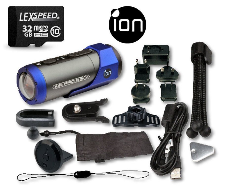 iON AIR PRO 2 WIFI Full HD 1080p Wearable Sports Action Video Camcorder 32GB Complete System