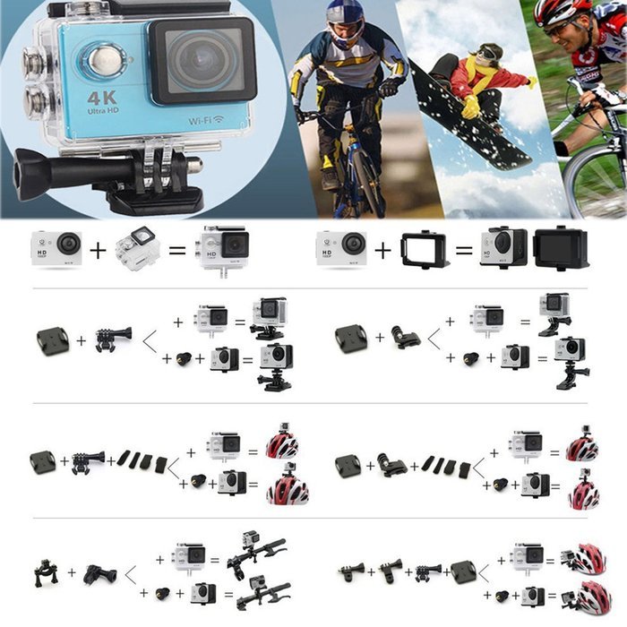EKEN Original H9R Action Camera 4K WiFi Sports camera support Helmet Waterproof Sport Camera Video Cam with remote... N7