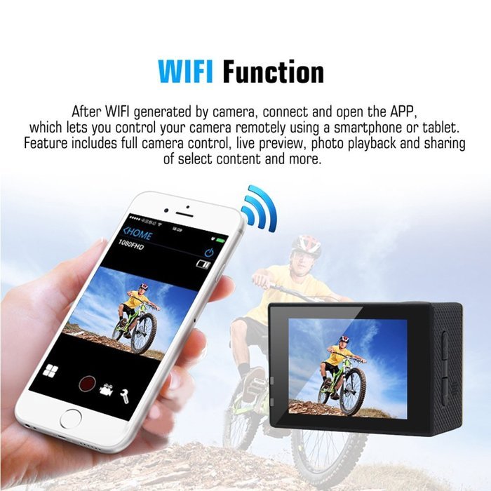 Vetenskap Intelligent WIFI FHD 1080P 2.0 Inch Screen Digital Sports Action Camera, 30M Waterproof 12MP CMOS Camcorder... N3