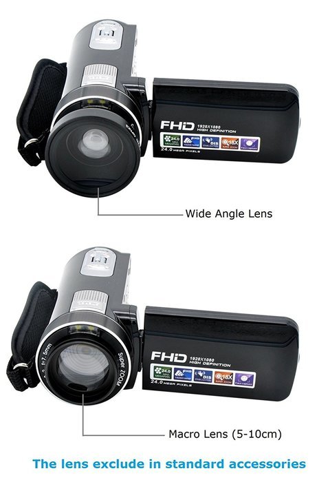 SEREE HDV-M6 Full HD 1080P Beauty Face Max. 24MP DIS Face Detection Elegant Appearance Self Timer Camcorder FHD... N3