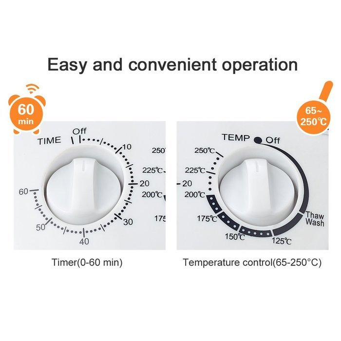 Excelvan 12 Quart 1200W Halogen Rack Tabletop Convection Countertop Cooking Toaster Oven,White N5