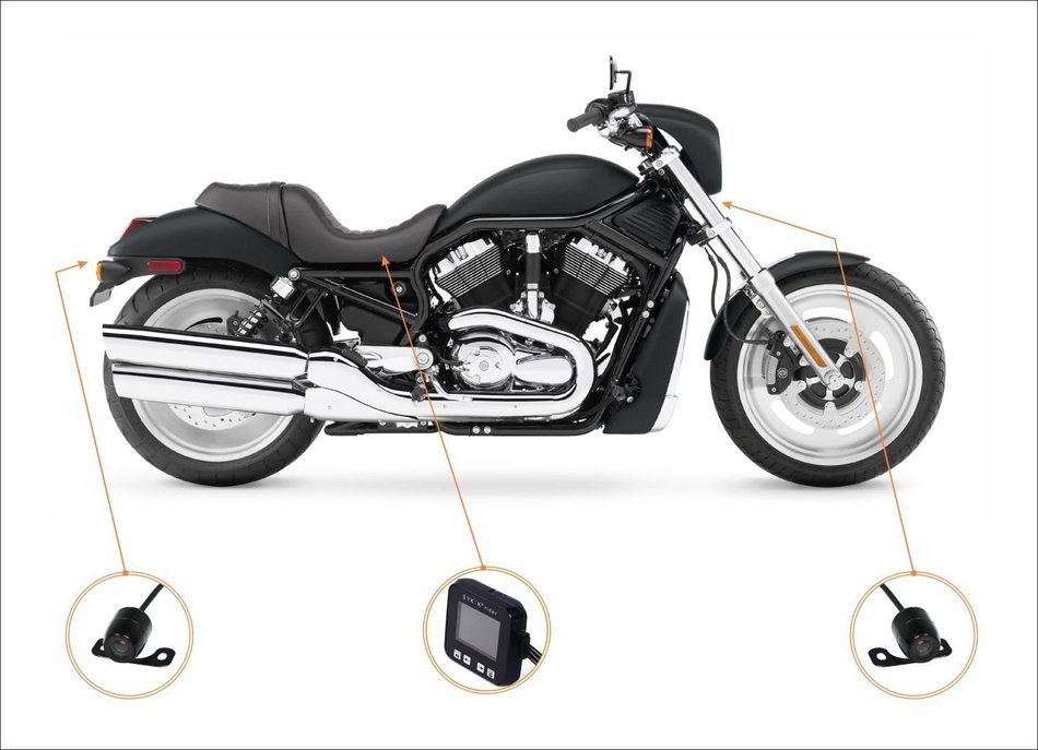 Biker's Camera, SYKIK rider SYBC6L Motorcycle Action Camera, Sport camera and DVR. Front camera and back camera . N8