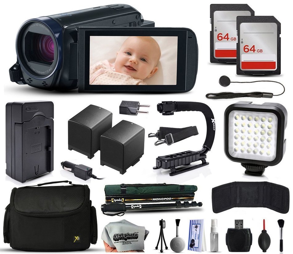 Canon VIXIA HF R600 HFR600 HD Camcorder Video Camera + 128GB Memory + Charger with Car/Euro Adapter + Action Stabilizer...