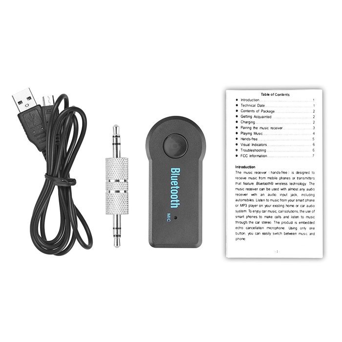 Wireless Bluetooth 3.5mm AUX Audio Stereo Music Home Car Receiver Adapter WI Mic Handfree N2