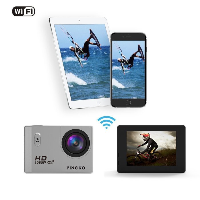 PINGKO F71 WIFI Full HD Sports Action Camera,1080P 30fps 12MP 2.0 Inch LCD Screen 170 Degree Wide Angle Lens Waterproof... N8