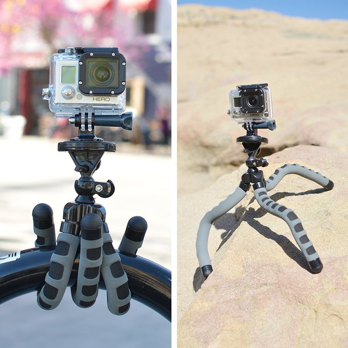 Flexible Action Cam Tripod with 360-Degree Articulating Ball Head , Bendable Wrapping Legs and Quick-Release Plate... N6
