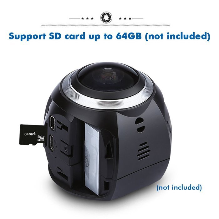 Excelvan V1 Waterproof WIFI 3K 30FPS 16MP Sport Action Camera 360 Degree Ultra HDMI HD Output Mini Panoramic Video... N12