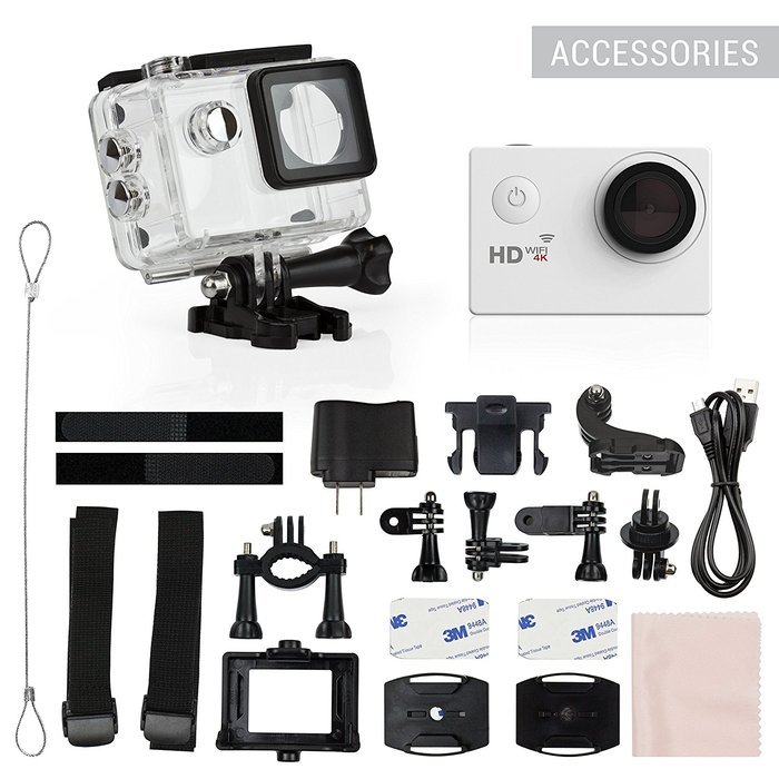 ExpertPower CLICK+ 4K / 1080p Action Camera With Sports Kit & Accessories [16MP Sony Sensor With Wifi] N3
