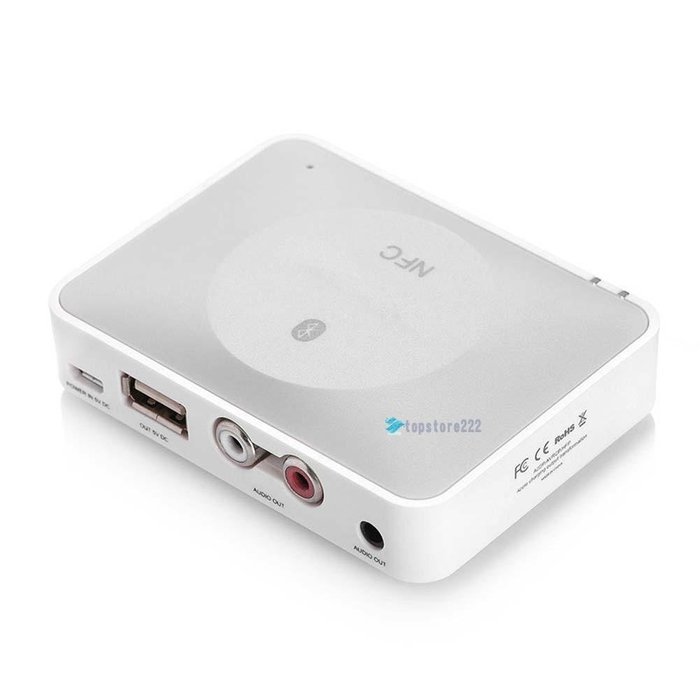 Wireless 3.5mm Bluetooth Audio Receiver Adapter For Sound System Stereo White TR N7