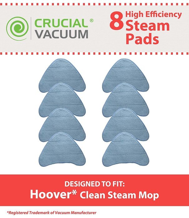 8 Hoover Steam Mop Pads Designed To Fit WH20200 Steam Mop, WH20300 Canister Steam Cleaner; Compare To part # WH01000...