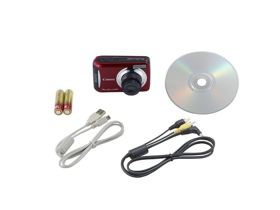 Canon Digital Camera PowerShot A495 (Red) PSA495(RE) - International Version N2