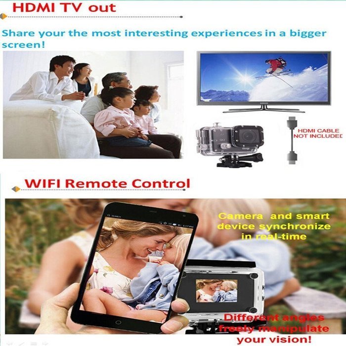 Uphig GitUp GT2 2K 30fps Novatek 96660 1080P WiFi Action Outdoor Sports Helmet Action Camera + Extra 950mAh Rechargable... N4