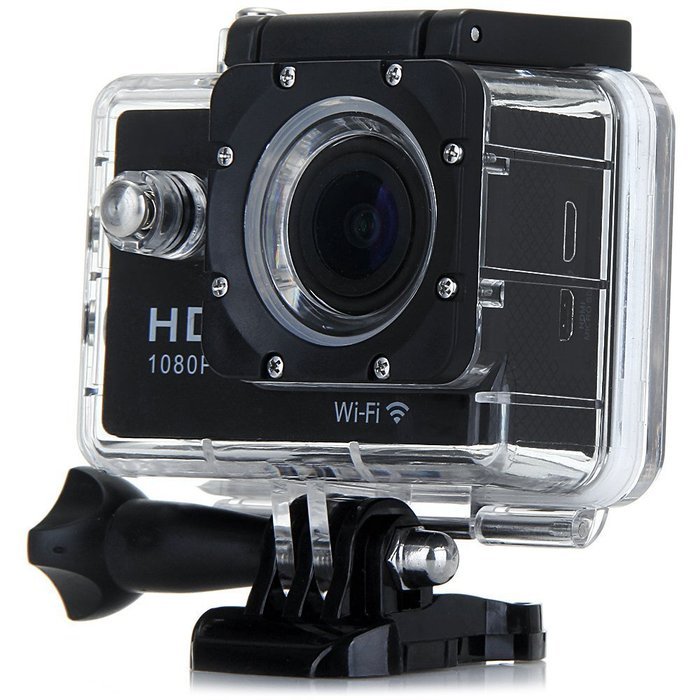 Flymemo W9 2.0 Inch Big Screen 12MP Full HD 1080P 140 Degree WiFi Waterproof Sport DV Camera,Black N3