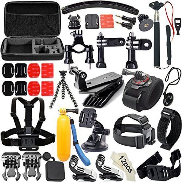 YFY 50-In-1 Basic Outdoor Sports Accessories Kit for GoPro Hero Cameras,SJ Cam, Xiaomi Yi,Sport Acion Camera N2