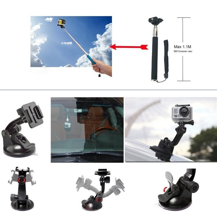 YFY 50-In-1 Basic Outdoor Sports Accessories Kit for GoPro Hero Cameras,SJ Cam, Xiaomi Yi,Sport Acion Camera N3