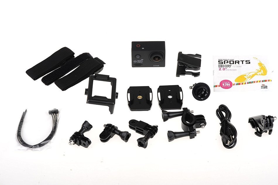 SENWOW Wifi Action Camera 12MP 2.0-Inch 1080P FHD Waterproof Sports Camera, 2 Batteries, Accessories Included N6