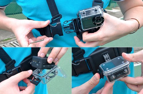 Cubicam 1080p HD camcorders- 5MP, 20m Waterproof Digital Sports Camera with Body Strap & Mount Accessory Kit N4